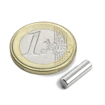 Staafmagneet Ø 4 mm, hoogte 12,5 mm, houdt ca. 660 gr