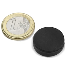 Disc magnet rubber coated Ø 22 mm, height 6,4 mm, holds approx. 3,9 kg