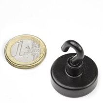 Crochet magnétique noir Ø 25,3 mm