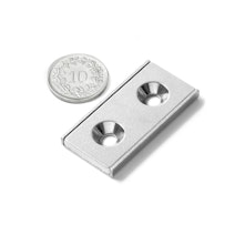 Neodym-Flachleisten-Magnet 40 x 20 x 4 mm, hält ca. 17 kg