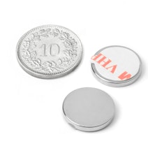 Disc magnet self-adhesive Ø 15 mm, height 2 mm, holds approx. 1.7 kg