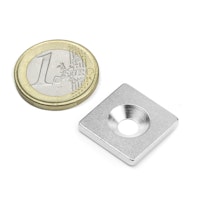 metalen plaatjes met verzonken gat 20 x 20 x 3 mm