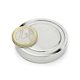 FGN-48 neodymium potmagneet Ø 48 mm om te verlijmen, houdt ca. 85 kg,