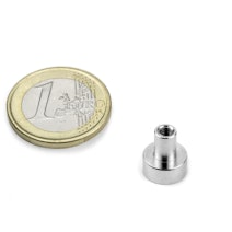 Neodym-Topfmagnet Ø 10 mm mit Gewindebuchse, hält ca. 3 kg