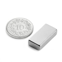 Block magnet 20 x 10 x 5 mm, holds approx. 3.8 kg