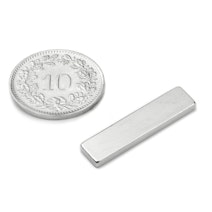 Parallélépipède magnétique 25 x 6 x 2 mm, thermorésistant, tient env. 1.7 kg