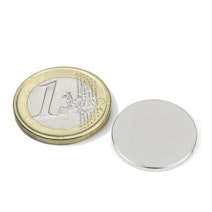 Disc magnet Ø 20 mm, height 1,5 mm, holds approx. 1,8 kg