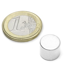 Disc magnet Ø 12 mm, height 10 mm, holds approx. 5,3 kg