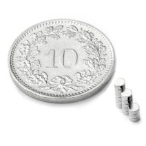 Schijfmagneet Ø 2 mm, hoogte 1 mm