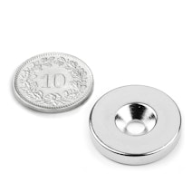 Disc magnet Ø 23 mm, height 4 mm, holds approx. 6.5 kg