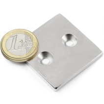 Quadermagnet 40 x 40 x 4 mm, hält ca. 16 kg