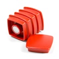 Office magnets 'Boston Xtra' square 25 pieces  holds approx. 1,5 kg, noticeboard magnets neodymium, set of 25, red