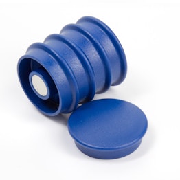 Office magnets 'Boston Xtra' round holds approx. 1,5 kg, noticeboard magnets neodymium, Ø 32,6 mm, set of 5, blue