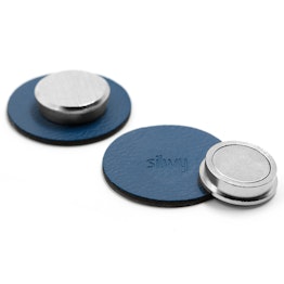 Nano-Gel-Pads de metal silwy Ø 5,0 cm con imanes «Smart» bases adherentes para imanes, con revestimiento de piel sintética e imanes plateados, reutilizables, 2 uds., azul