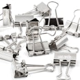 Binder clips “mauly” 19 mm  metal, set of 12, silver-coloured