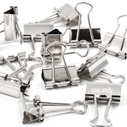 Binder clips “mauly” 19 mm metal, set of 12, silver-coloured