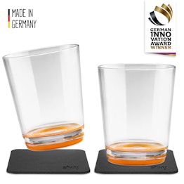 Juego de 2 vasos magnéticos de silwy 2 vasos magnéticos de plástico, 2 Nano Gel Pads de metal, Hup Orange