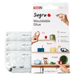 Sugru pacco da 3 colla modellabile, bianca, confezioni da 3,5 g ciascuna