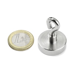 BD-OTN-25 neodymium pot magnet Ø 25 mm with eyelet, holds approx. 18 kg, thread M4