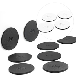 silwy nano-gel-pads métalliques Ø 5,0 cm support d'adhérence autoadhésif pour aimants, réutilisable, avec revêtement en similicuir, lot de 4, en différentes couleurs