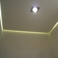 Dropped ceiling with halogen spotlights