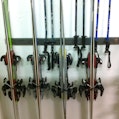 Ski and ski pole rack